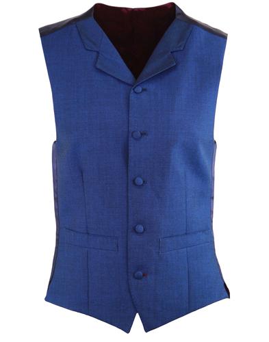 MADCAP ENGLAND 60s Mod Mohair Tonic Waistcoat BLUE
