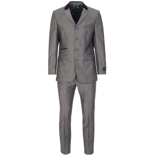 MADCAP ENGLAND 1960s Mod 4 Button Suit in Silver