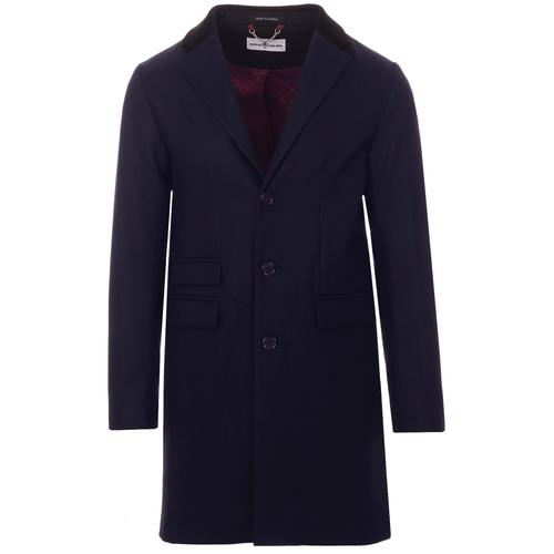 MADCAP ENGLAND Made in England Mod Covert Coat in Navy