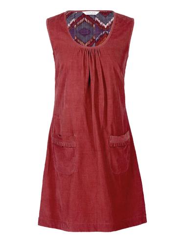 NOMADS Retro 1960s Cord Pinafore Dress in Marmalade