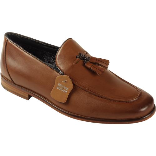 PAOLO VANDINI Enzo Men's Mod Tassel Loafer Shoes in Tan