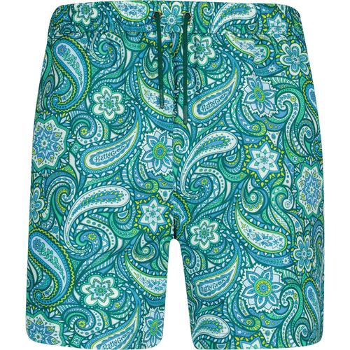 Itchycoo Pretty Green Retro Paisley Swim Shorts in Green