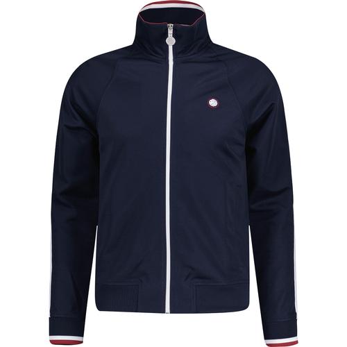 Pretty Green Tilby Tipped Mod Revival Track Top in Navy