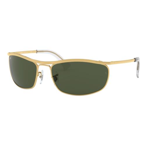 Ray-Ban Olympian Retro Wrap Round Sunglasses in green and gold