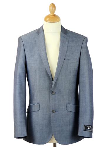 Mens Retro 60s style slim fit Mod Mohair Suit in Blue.