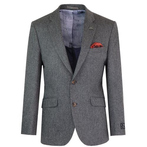 Men's 1960s Mod Donegal 2 Button Suit Blazer in Charcoal