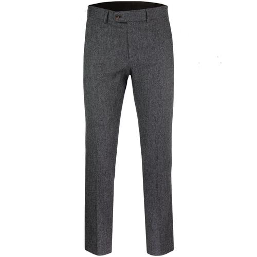 Mod Tailored Slim Donegal Suit Trousers (Charcoal)
