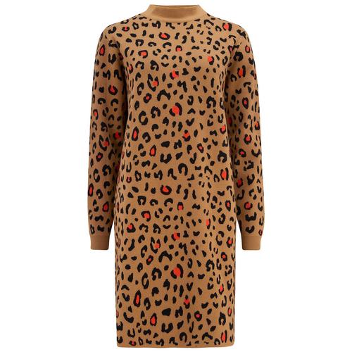 SUGARHILL BRIGHTON Axelle Retro Leopard Knitted Dress