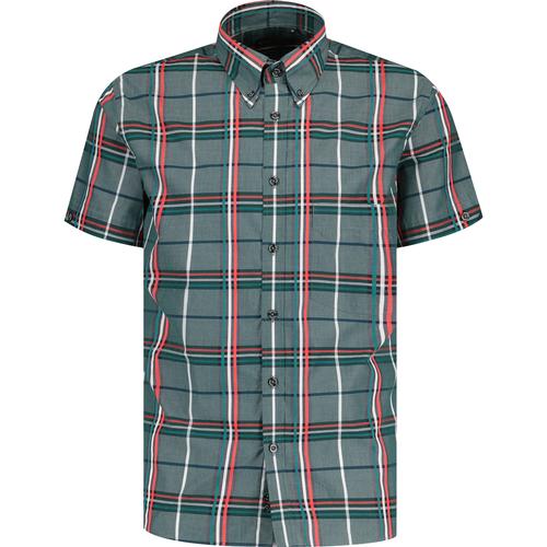 Tootal The Italian Job Check Button Down Slim Fit S/S Shirt Red