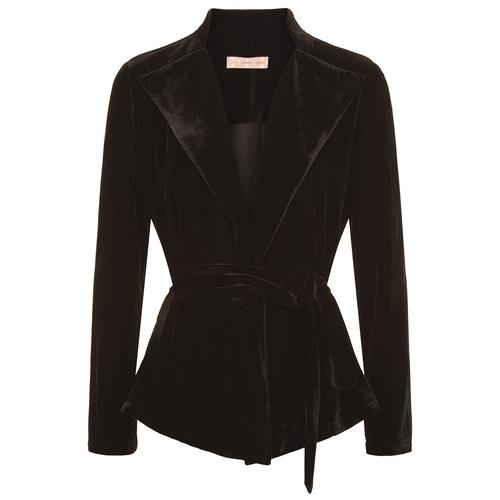 TRAFFIC PEOPLE Women's Colby Black Velvet Tailored Jacket