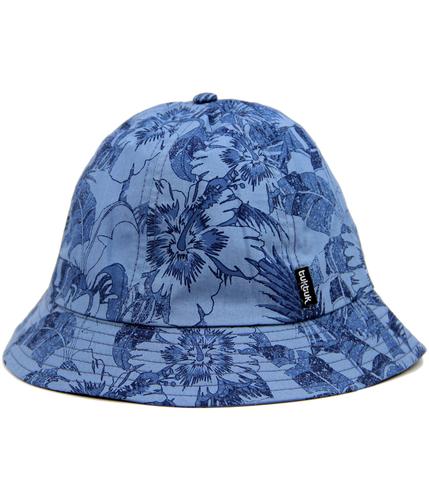 TUKTUK Retro Indie Floral Colonial Bucket Hat Blue