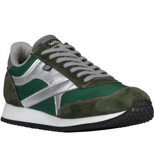 WALSH Tornado Eight3 Made in England Trainers in Green/Silver