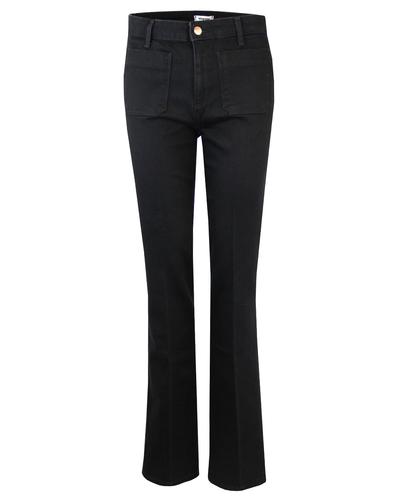 WRANGLER Women's Retro 1970s Stretch Denim Flared Jeans in Black