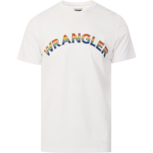 WRANGLER Retro 70s Indie Rainbow Logo T-shirt in White