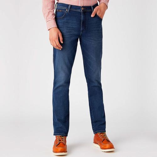 Wrangler Texas Slim Medium Stretch Denim Jeans in Silkyway